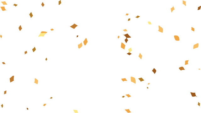 Elegant gold confetti background, luxury scattered paper pieces in warm tones, festive abstract texture on white, premium celebration vector design for events, invitations and branding