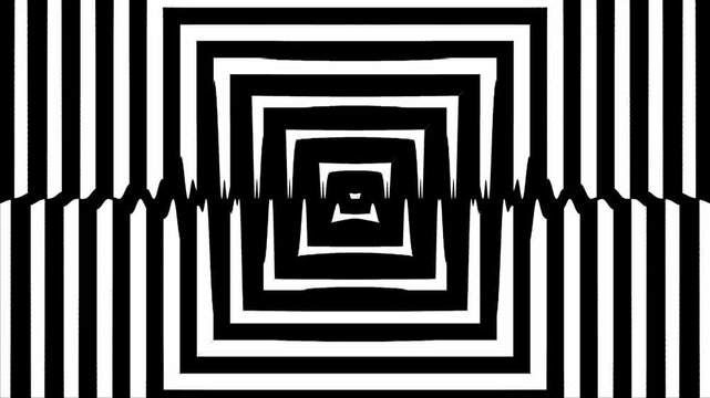 Monochrome nested rectangle pulse loop futuristic tech background