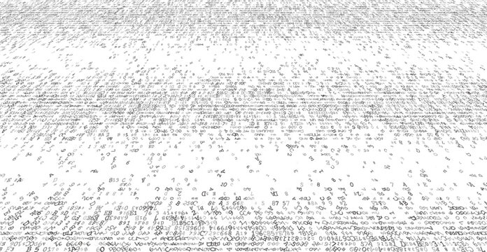 Linear Void - A Fragmented Horizontal Distribution of Binary Code and Digital Noise. Perspective.