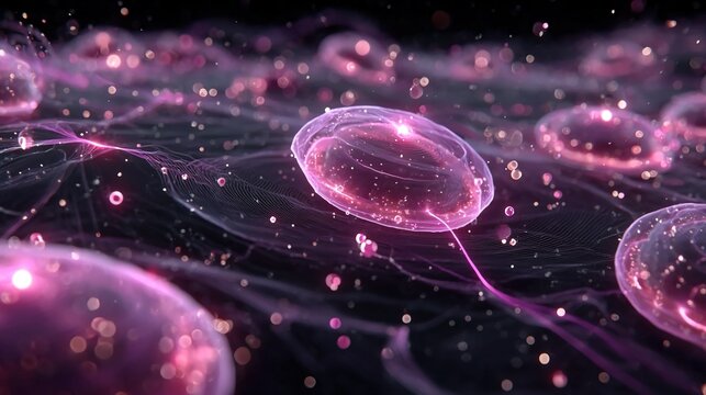 Abstract floating crypto network with levitating neon tokens, pulsating blockchain nodes, kinetic AI conduits, glowing transaction streams, and futuristic cyber-financial formations in motion