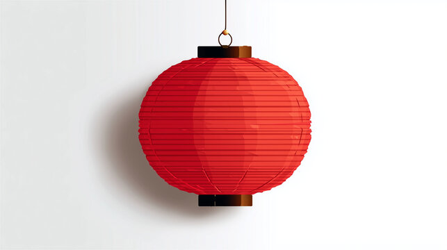 Isolated vector of red Japanese paper lantern (Chochin) in simple design