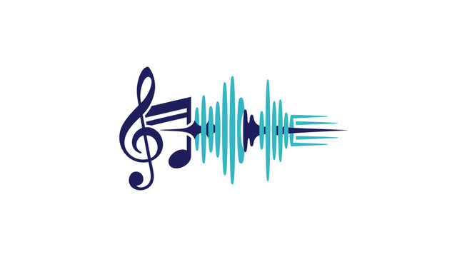 Music Sound Wave Symbol Design.