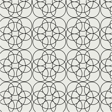 Geometric overlapping circles seamless pattern