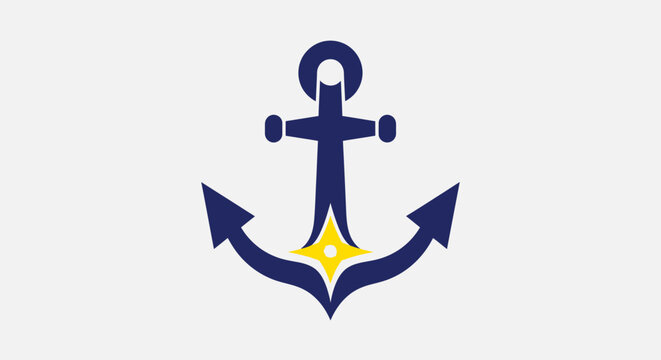 Nautical Anchor Symbol Icon.