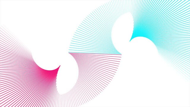 Bright blue pink twisted lines abstract technology minimal background. Futuristic motion design. Seamless loop. Video animation Ultra HD 4K 3840x2160