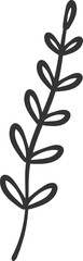 Obraz premium Leaf Branch Doodle Sketch