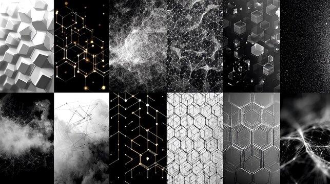 Abstract grids sets geometric vector patterns for digital backgrounds, creative illustration overlays, modern design compositions, architectural graphic textures, artistic visual elements,