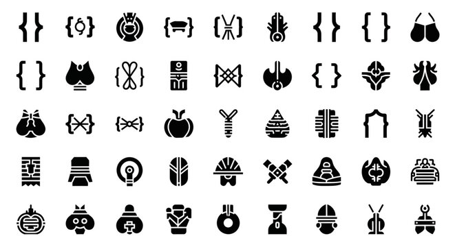 40 Programming, coding, and development icons set, black vector graphics