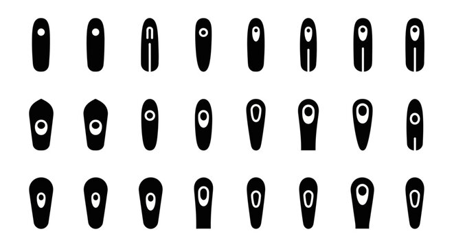 Map pin icons, location markers, black and white symbols, navigation graphics, vector set