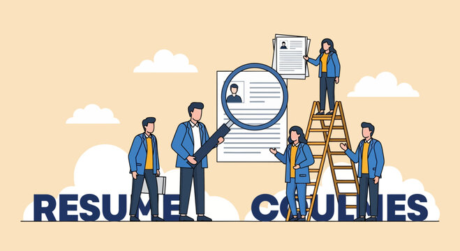 HR team screening candidates and reviewing resumes for hiring
