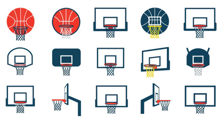 Basketball Hoops Collection: Various Designs and Angles for Sports and Recreation © Berang