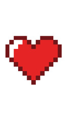 Fototapeta premium Pixel Art Red Heart Symbol.