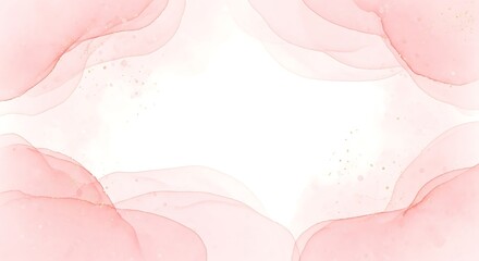 Fototapeta premium Soft pink watercolor background with white center