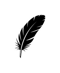 Obraz premium Minimalist Black Feather Vector Icon