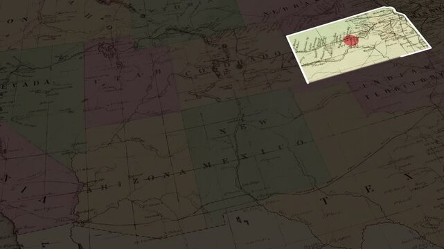 Kansas age map animated map, use for label for geography visuals, news graphics, educational content, and regional. presentation video