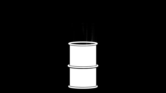 global world oil crisis animation with awhite barrell