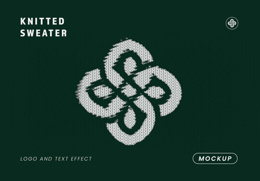 Knitted Sweater Logo And Text Effect Mockup