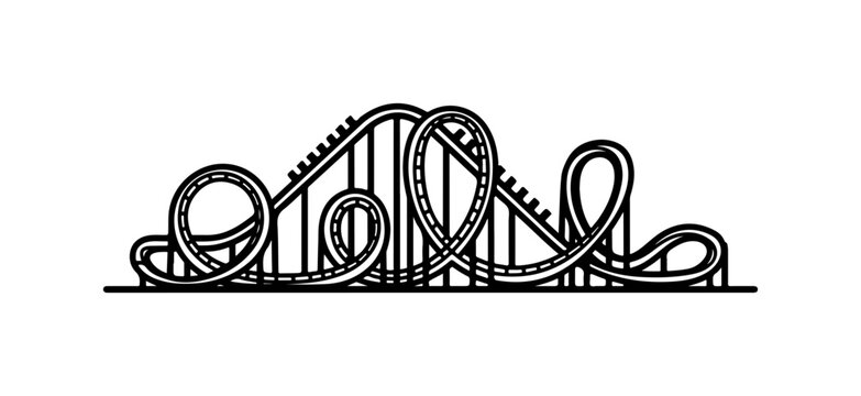 Modern Roller Coaster Vector Illustration
