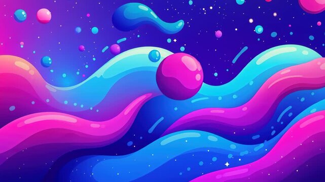 Vibrant Abstract Digital Art: Captivating digital art of flowing shapes, bursts of color, and dynamic forms create an immersive visual experience.