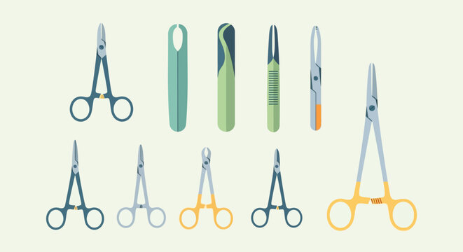 Scissors and nail clippers set.