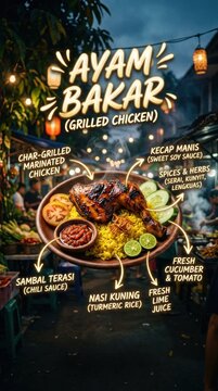 Delicious Ayam Bakar Grilled Chicken with Indonesian Flavors.