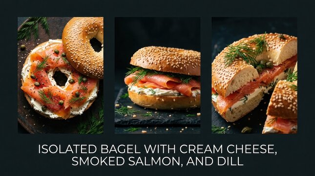 Delicious Bagel Sandwich with Smoked Salmon and Cream Cheese.
