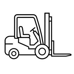 Naklejka premium Simple line drawing of a forklift truck
