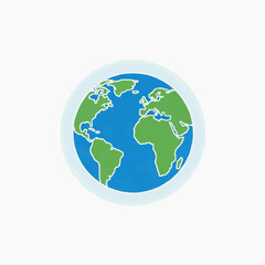 Fototapeta premium A flat vector illustration of planet Earth showing continents and oceans