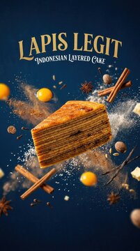 Delicious Indonesian Lapis Legit Layered Cake with Spices.