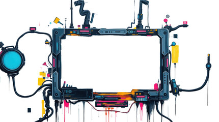 Cyberpunk Frame Design for Digital Content and Live Streaming with Vibrant Neon Tech Elements © ZeinLens