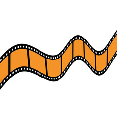 Fototapeta premium Orange film roll with no frames, photography and cinematography concept