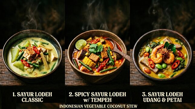 Indonesian Sayur Lodeh Classic Spicy Tempeh and Shrimp Stew.
