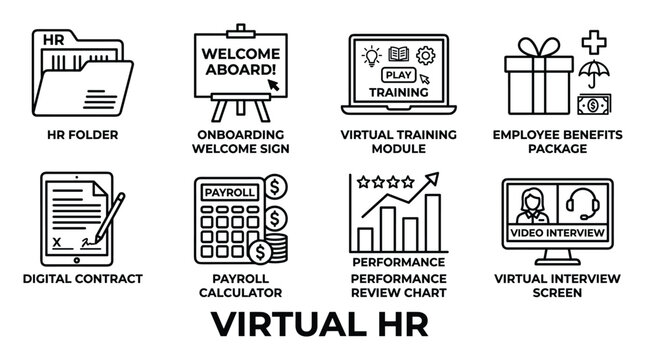 Hr folder onboarding welcome sign virtual training module employee benefits package.