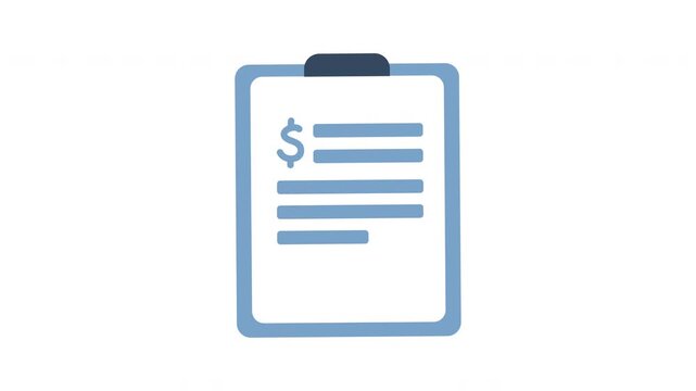 Financial report document icon animation