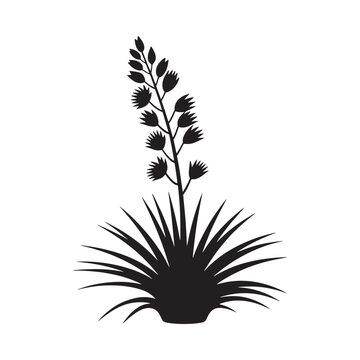 Flax plant silhouette on a white background