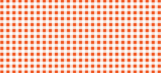 Fototapeta premium A seamless gingham pattern set. Plain orange checkered and striped wallpaper for textiles, fabric designs, tablecloths, and clothing covers. Eps10 vector