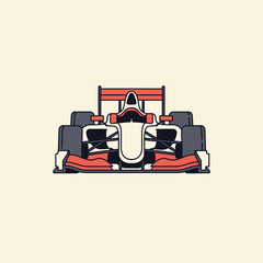 Fototapeta premium Modern Formula One racing car illustration with a minimalist design and style.