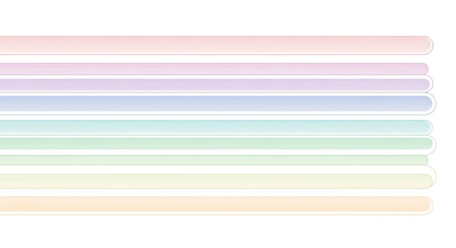 Set of colorful pastel horizontal rounded rectangles with soft shadows.