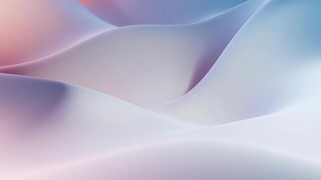 Abstract soft pastel waves in smooth minimal style on light gradient background, concept of calm fluid motion and elegant serenity