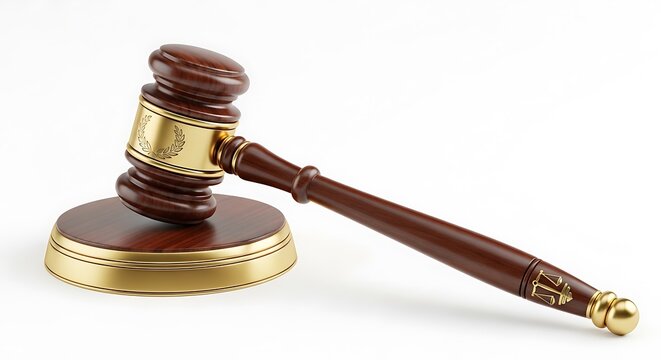 Classic Legal Gavel and Sound Block An Emblem of Authority, Judgment, and Fair Decision-Making