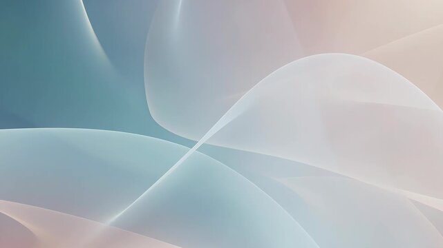 Abstract pastel translucent waves in soft style on light backdrop, concept of calm flow and modern minimalism