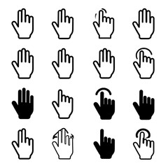 Obraz premium Collection of hand icons pointing gestures.