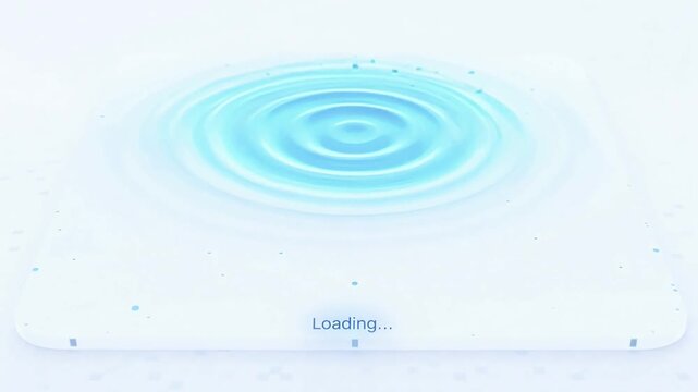 Digital Loading Bar Animating With Ripples and Pixels On White Background