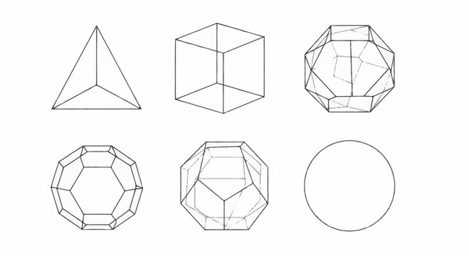 Collection of Geometric Shapes and Platonic Solids.