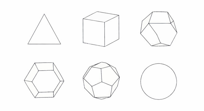 Geometric Shapes and Polyhedra Illustrations.