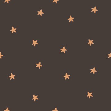 Seamless pattern with cartoon stars. Nursery wall art, baby textiles, printable paper, bedroom. 