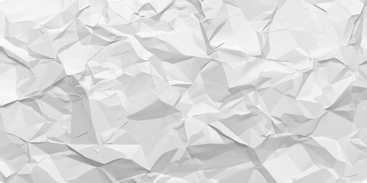 Wrinkled paper texture: Close-up shot of a heavily crumpled paper revealing the detailed texture of creases, folds, and subtle shadows. Evoking a sense of discarded ideas, finished projects.