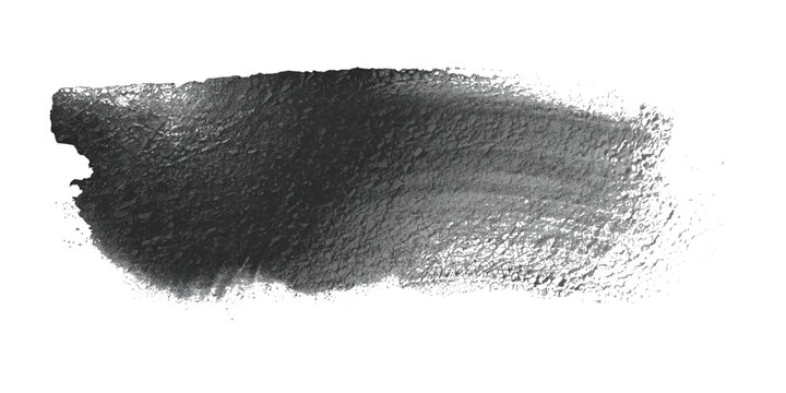 Brushstroke Essence: A singular, sweeping brushstroke of dark charcoal ink, a visual exploration of texture, form, and the art of expression. 