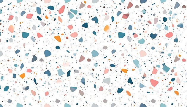 Colorful terrazzo pattern with multicolored specks.