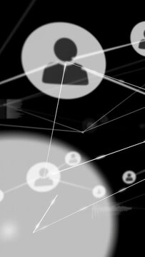 Vertical video: Edge avatars emerging, drawing links, nodes shifting inward showing network growth